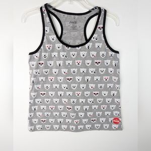 Coke Coca Cola Polar Bear Tank Top Gray M Womens